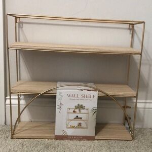 Lily&Faye wood and gold Wall Shelf
